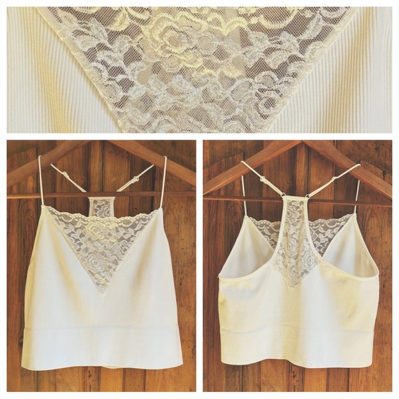 boutique Tops - Lace Ribbed Tank